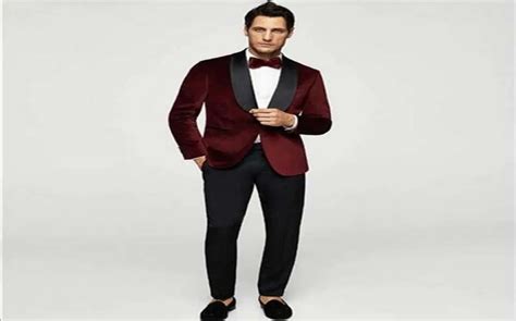 Burgundy Velvet Maroon Suit Wedding With Black Shawl Lapel Custom Made