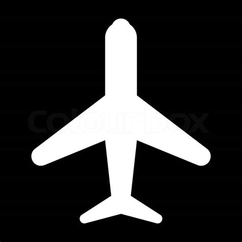 Icon - plane - black white | Stock Vector | Colourbox