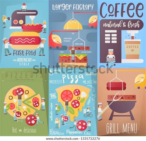 Fast Food Restaurant Posters Banners Vector Stock Vector Royalty Free 1335722276 Shutterstock