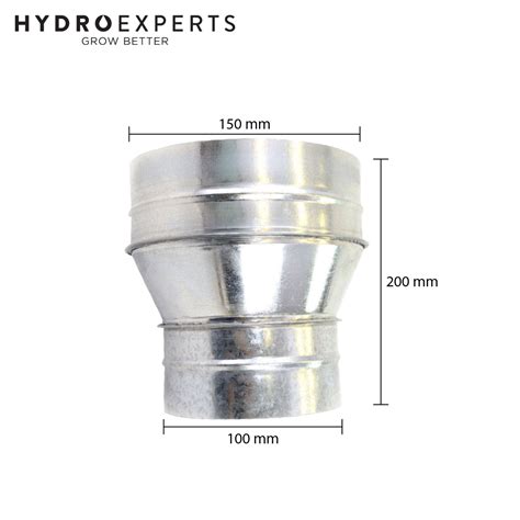 Galvanized Steel Duct Reducer Increaser 150mm 6 Inch To 100mm 4 Inch