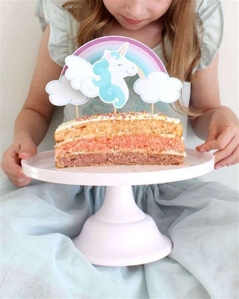 Unicorn Cake Topper Rainbow Unicorn Birthday Party Decorations For Girls Instant Download