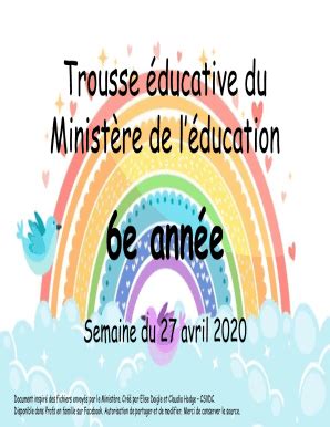 Fillable Online 6e Trousse Du Ministere 27 Avril Cole De Roxton Pond