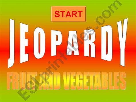 ESL English PowerPoints FRUIT AND VEGETABLES JEOPARDY