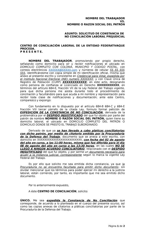 formato acta de solicitud de conciliacion pdf vrogue
