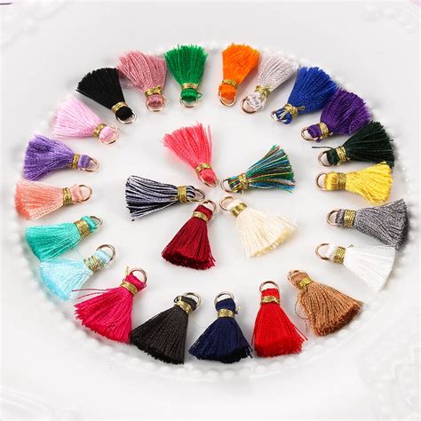 10pcs Lot 2cm Mini Silky Tassels Colorful Small Tassel For Jewelry