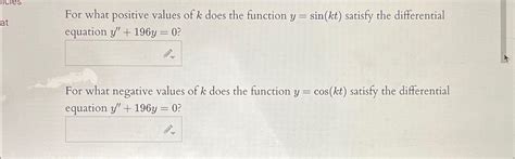 Solved For What Positive Values Of K Does The Function Chegg