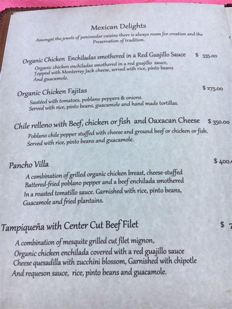 Menu At Edith S Restaurant Cabo San Lucas