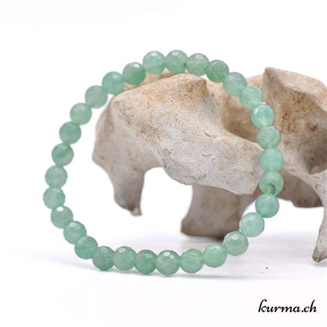 Bracelet Aventurine Verte 6mm Facettes N14895 Kurma Ch