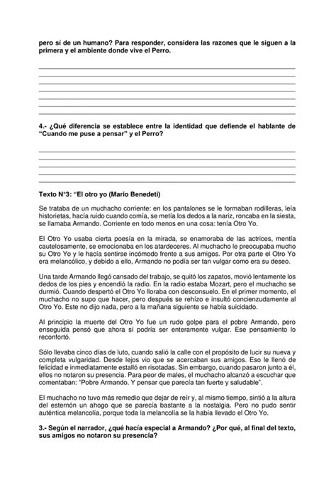 Gu A Lectura Textos Que Abordan El Tema De La Identidad S Ptimo