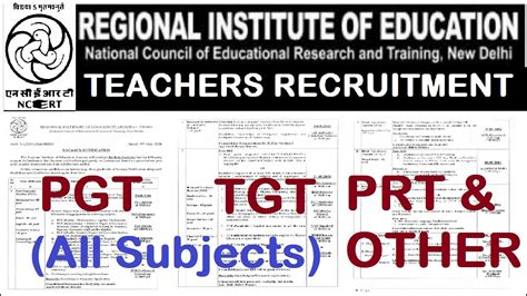 NCERT NEW PGT TGT PRT TEACHERS RECRUITMENT 2024 NCERT ALL