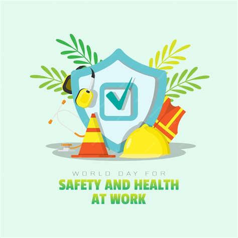 Premium Vector World Day For Safety And Health At Work Poster With