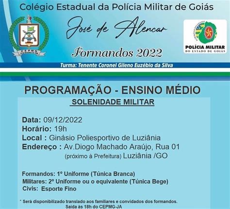 Colégio Estadual Da Policia Militar De Goiás Do Setor Palmito - Colégio Estadual da Policia Militar de Goiás - José de Alencar added a ...