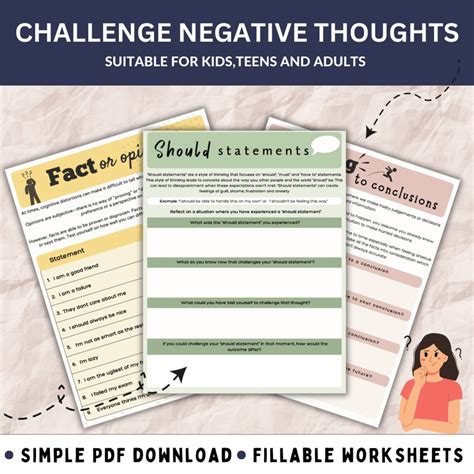 Cognitive Distortion Worksheets Thinking Errors Unhelpful Thinking Patterns Workbook Cbt