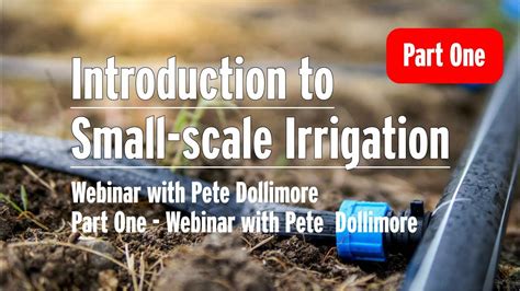 Introduction To Irrigation For Small Scale Farmers Pt The