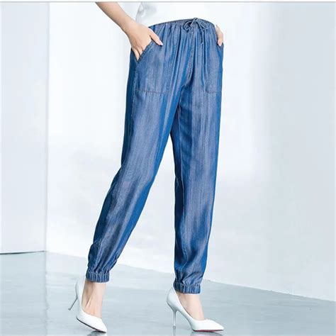 Women Tencel Pants 2018 Spring Summer Women Ankle Length Soft Pants