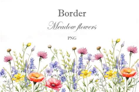 Watercolor Meadow Border Graphic By Lesyaskripak Art Creative Fabrica