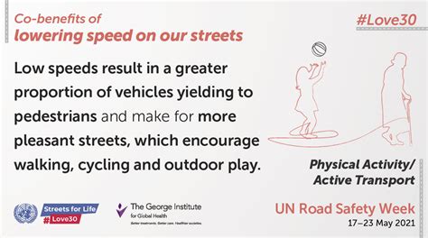 Un Global Road Safety Week Compelling Co Benefits Of Lowering Speed On