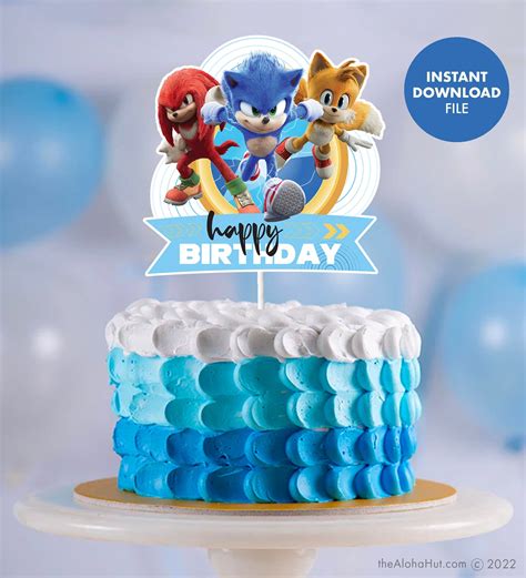 Sonic The Hedgehog Cake Topper Centerpiece Birthday Party Decorations