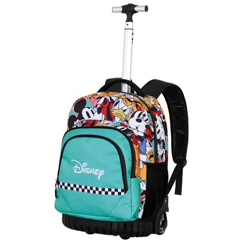 Mochila Trolley GTS FAN Squares Disney Mickey Mouse Azul Bixoto