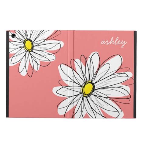 Trendy Daisy Floral Illustration Coral And Yellow Case For Ipad Air