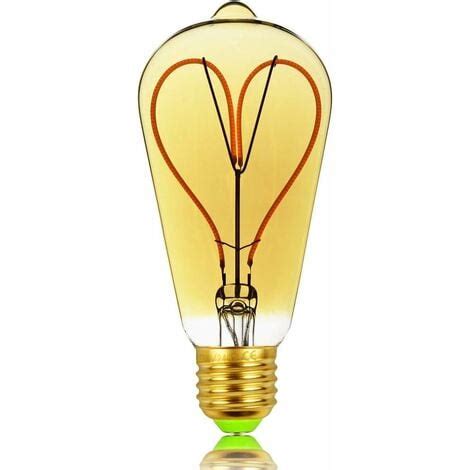 Classic Edison St Soft Heart Led Filament Amber Glass W Dimmable