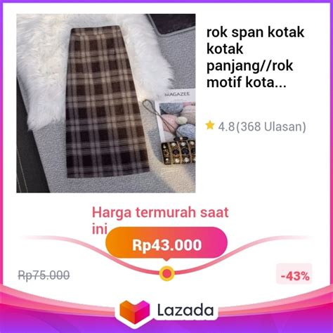 Rok Span Kotak Kotak Panjang Rok Motif Kotak Semiwol Rok Tartan