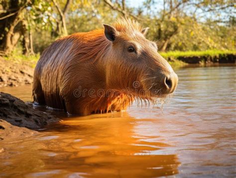 Ai Generated Illustration Wildlife Concept Of Capybara Stock