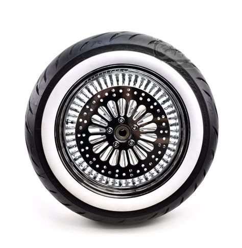 Fat King Spoke Rear Chrome Rim Hub Whitewall Wheel Tire