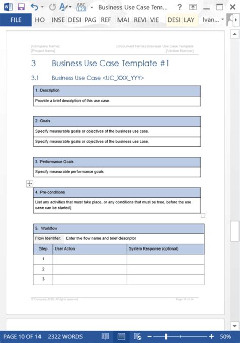 Business Use Case Template Templates Forms Checklists For Ms Office And Apple Iwork