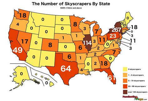 The Height Of The Tallest Building In Every Us County Vivid Maps