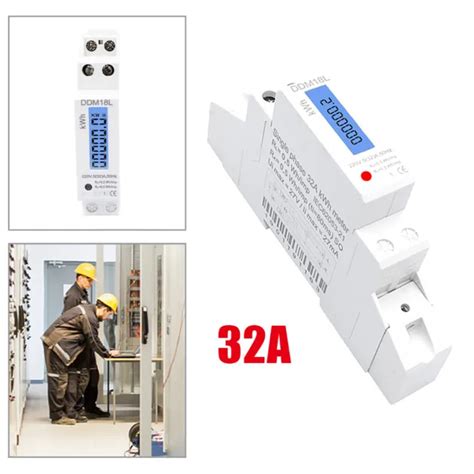 LCD SINGLE PHASE Energy Meter Din Rail Electricity Power Consumption