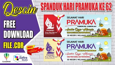 2 Buah Spanduk Hari Pramuka Ke 62 Tahun 2023 Free Template Coreldraw