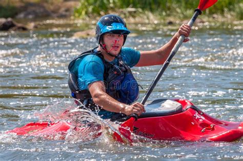 Playboating Kayaking Freestyle On Whitewater Editorial Stock Photo