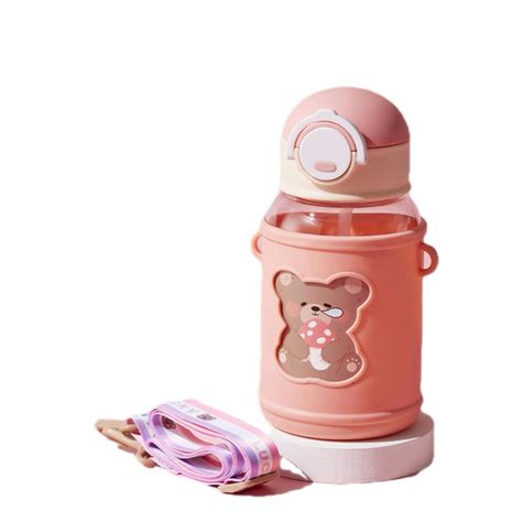 Ripley Botella De Agua Portatil Ml Osito Kawaii Rosado Infantil