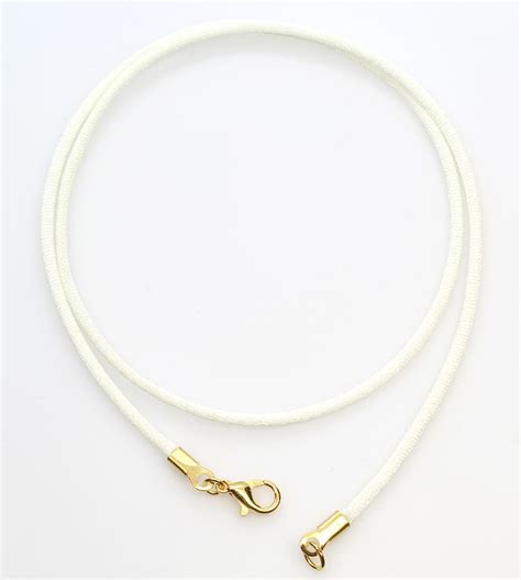 Ivory White Satin Silk Cord Necklace