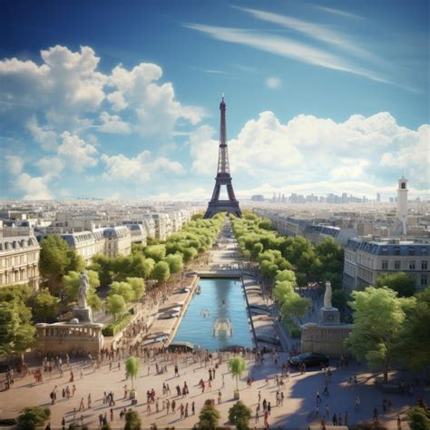 Premium Photo Captivating Paris A Spectacular Glimpse Of The Eiffel