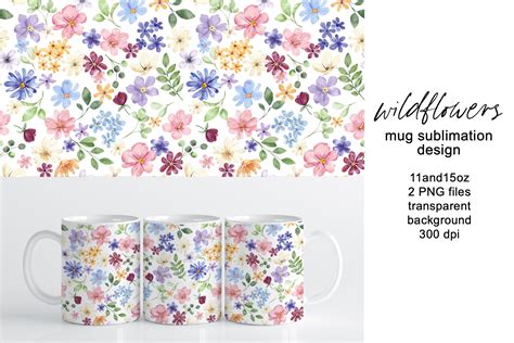 Mug Sublimation Design With Flowers Png Graphic By Larisa Maslova