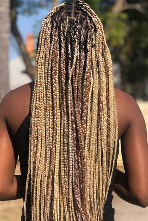 Trendy Looks For Mixed Blonde Knotless Braids In Lookosm