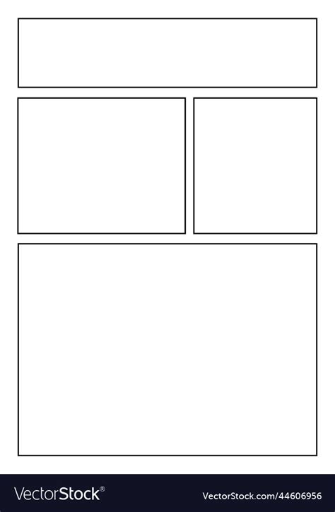 Simple a4 template of a manga storyboard layout 2 Vector Image