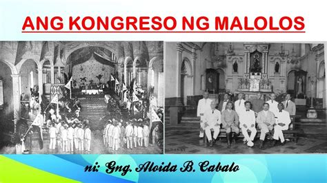 ANG KONGRESO NG MALOLOS Ni Gng Aloida B Cabalo YouTube