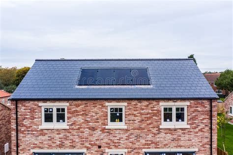 New Build Homes With Built In Rooftop Solar Panels Editorial Stock