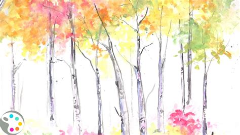 How To Paint Birch And Aspen Trees In Watercolor Youtube