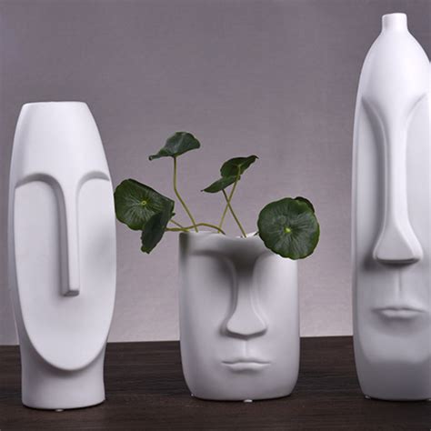 New Fashion Human Face Jar Vase Flower Pot Planter Home Office Desktop Decor Xmas T Chile Shop