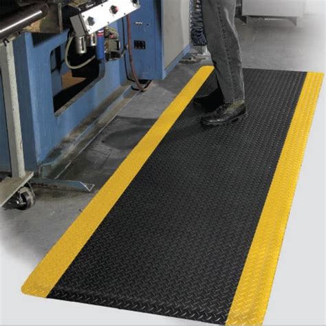 Anti Slip Anti Fatigue Safety Floor Mat Heavy Duty Pvc Diamond Plate 900 X 600mm Yellow