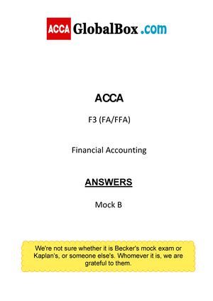 Acca F Final Mocks Questions Acca Paper F Financial Accounting