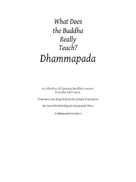 Dhammapada-In Simple Words | Download Free PDF | Virtue | Wisdom