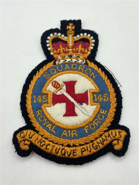 Post Ww2 Royal Air Force Raf 145 Squadron Embroidered Blazer Patch