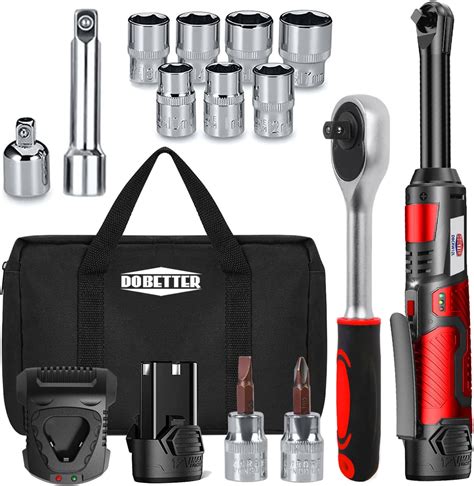 Aoben Cordless Electric Ratchet Wrench Set Pcs Drive Flip