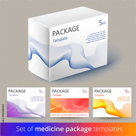 Set Of Medicine Package Design With 3d Template Stock Vector Adobe Stock