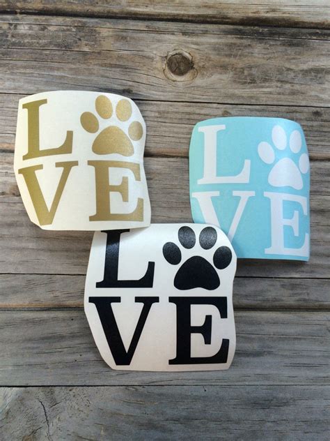 Dog Love Paw Print Decal - 3.5 by 3.4 / Gold | Paw print decal, Vinyl ...